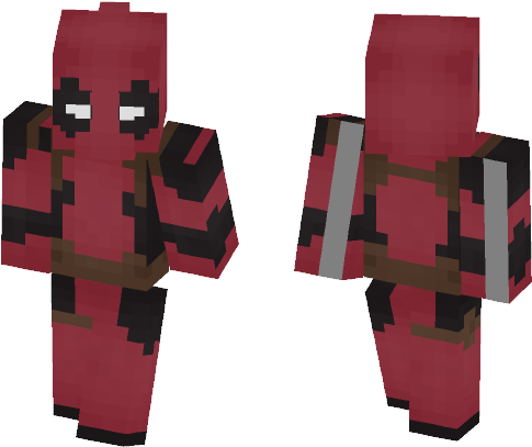 Deadpool - Spiderman Ps4 Minecraft Skin (584x497), Png Download