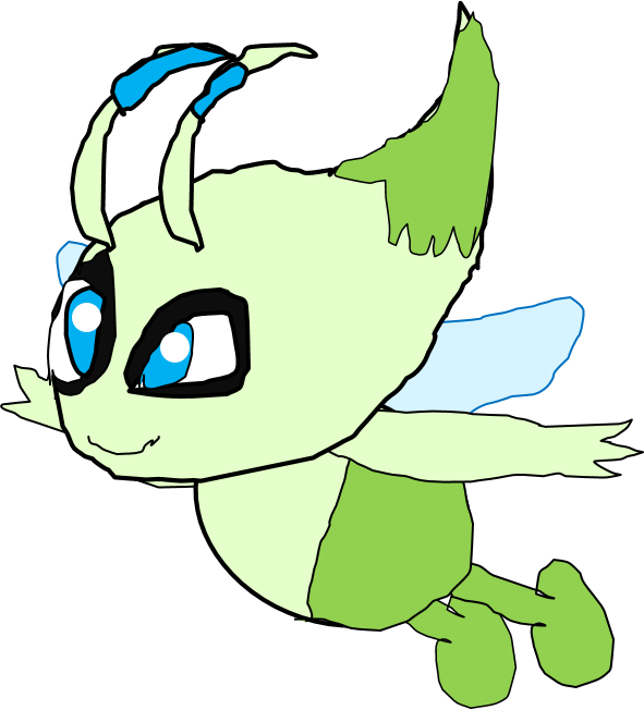 Celebi - Cartoon (591x652), Png Download