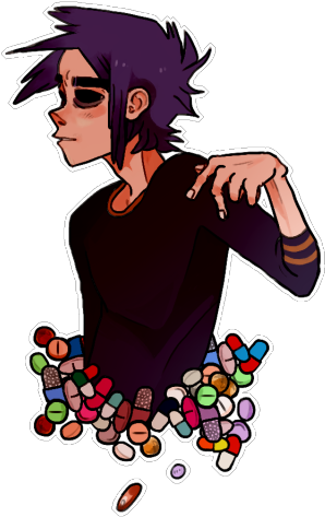 Gorillaz Transparents - Dibujos Tumblr De Gorillaz (400x503), Png Download