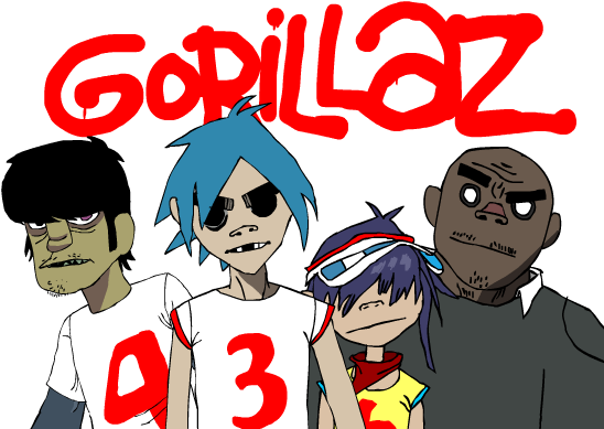Gorillaz Drawing By Tomr - Gorillaz Humanz Tour 2018 (550x400), Png Download