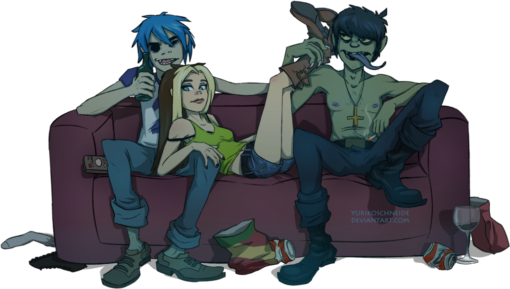 Yuriko In Gorillaz Style By Yurikoschneide On Deviantart - Drawing Gorillaz Style (1165x685), Png Download