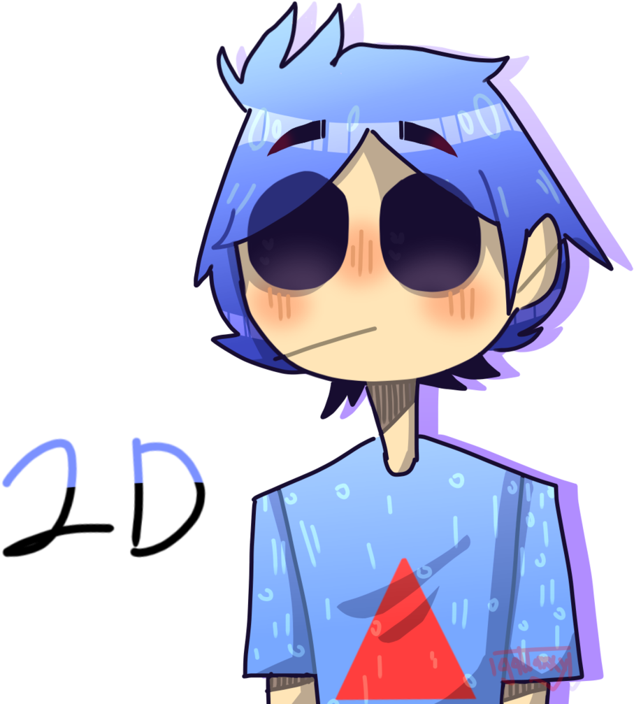 2d From Gorillaz - Cartoon (959x1031), Png Download