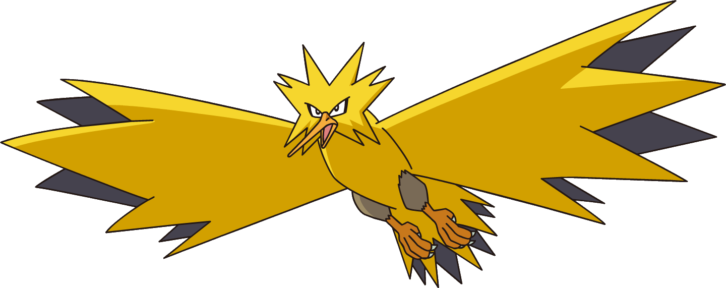 145zapdos Ag Anime 3 - Pokemon Zapdos Png (1440x571), Png Download