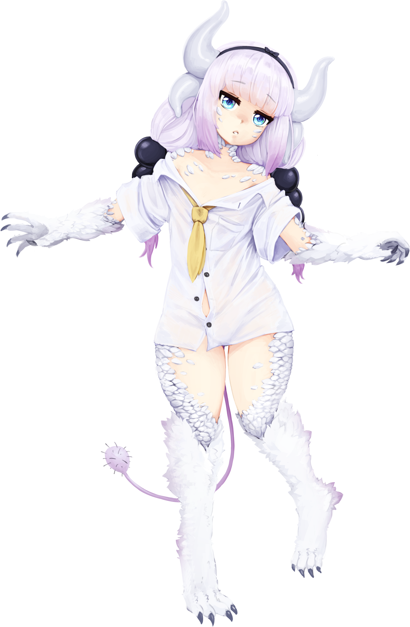 Resized To 48% Of Original - Kanna Kamui No Background (1762x2629), Png Download