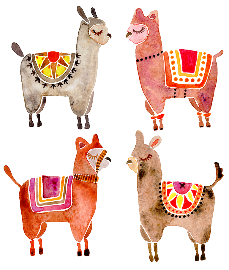 Adesivo Alpacas De Catcoqna - Alpaca Art (962x962), Png Download