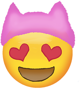 Krista Suh's Pink Hat Emojis - Emoji (408x408), Png Download