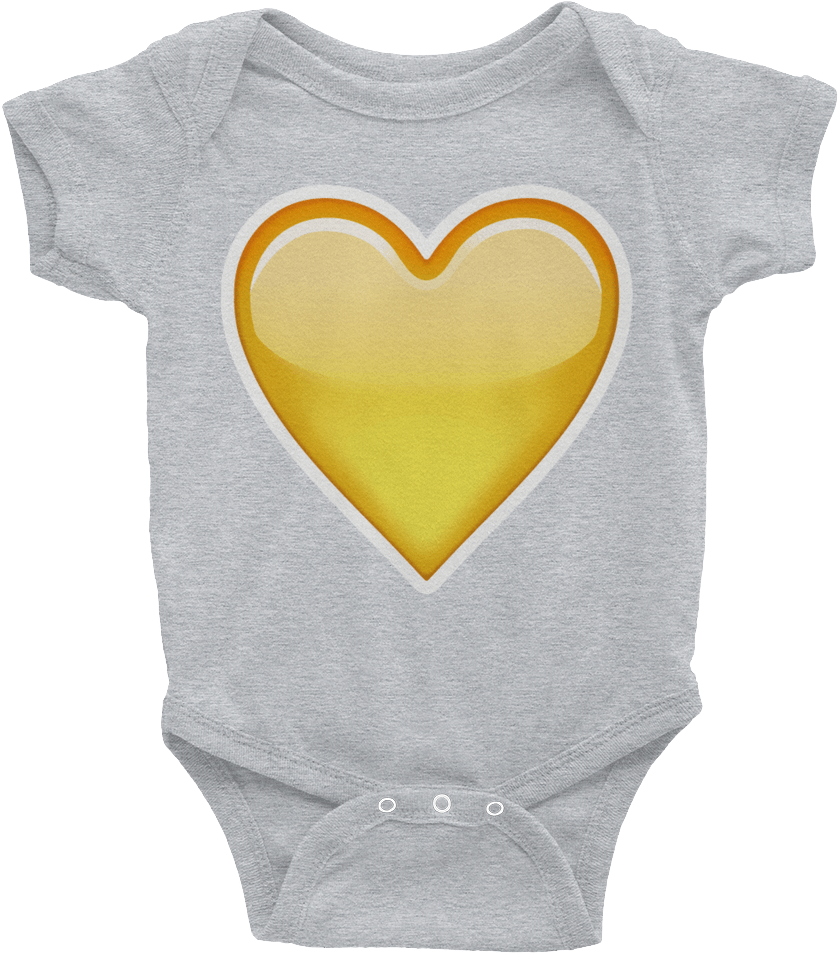 Yellow Heart Emoji Png Path Decorations Pictures Full - Baby Onesie (1000x1000), Png Download