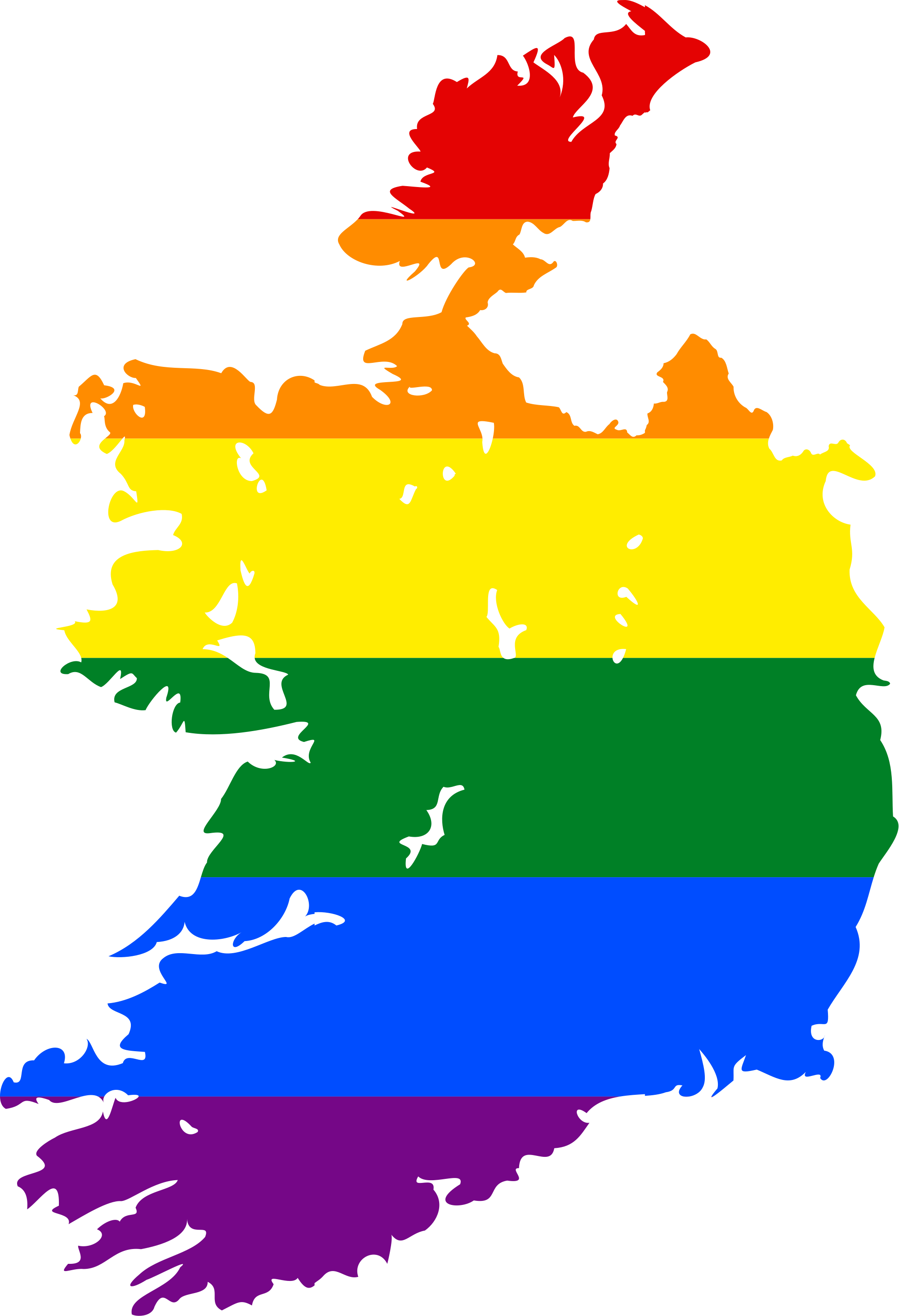 Lgbt Flag Map Of Ireland - Ireland Lgbt Map (409x599), Png Download