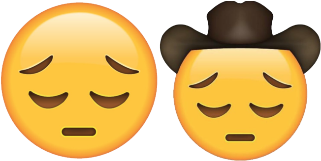 20 Sad Face Emoji Download Emoji S Life List Of All - They Always Say Yee Haw (680x349), Png Download
