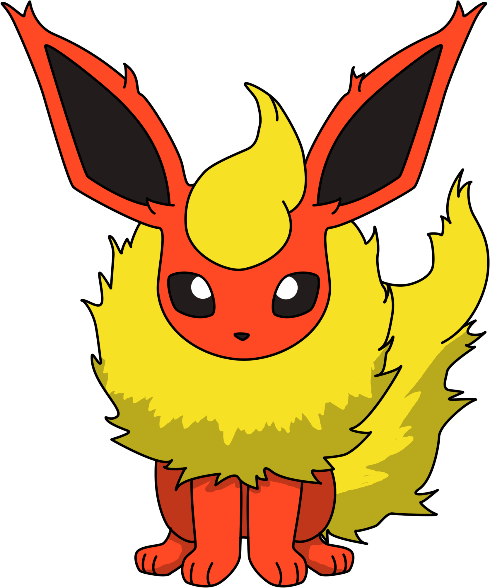 Flareon Picture Png - Evolucion De Eevee Flareon (1673x2006), Png Download