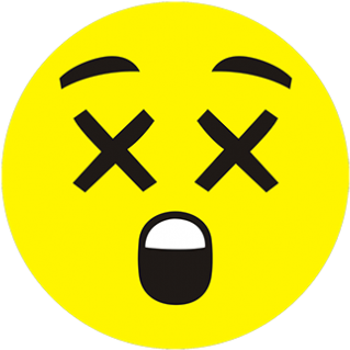 Sad Face Emoji Design With Foil - Crossed Eyes Emoji Png (415x415), Png Download