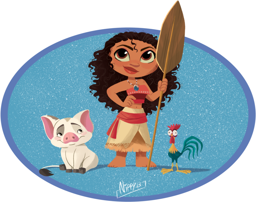 Moana Chibi By Nippy - Moana Chibi (900x697), Png Download