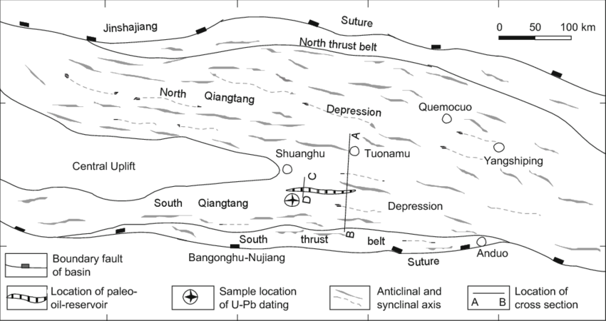 Sketch Map Showing The Tectonic Units And Fold Distribution - Diagram (850x450), Png Download