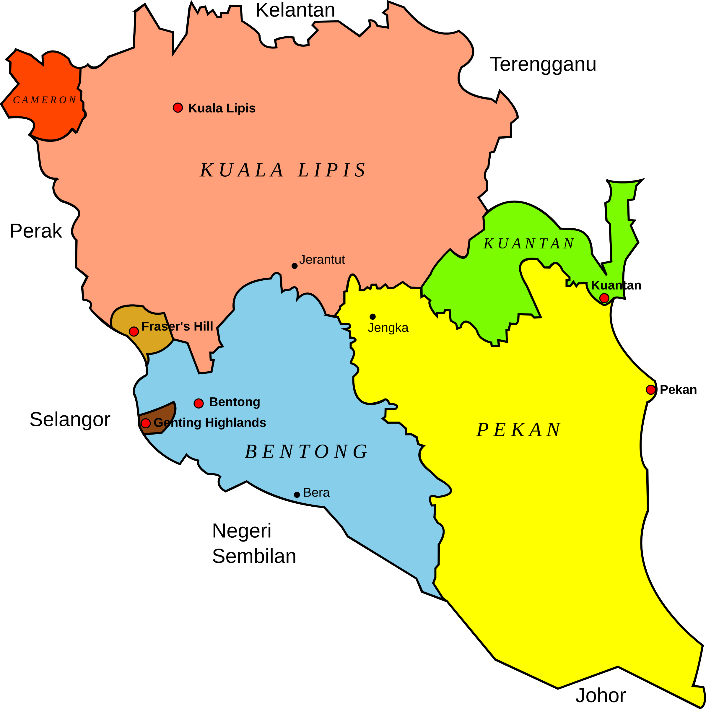 Svg Freeuse Download Clipart Map - Map Of Pahang (2390x2400), Png Download