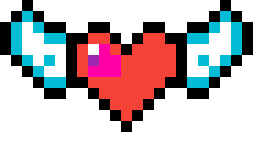 El Corazón Con Alas - Pixel Bilder Malen Herz (1184x1184), Png Download