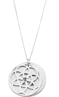 Seed Of Life Necklace Diamond Or Erinite - Locket (480x480), Png Download