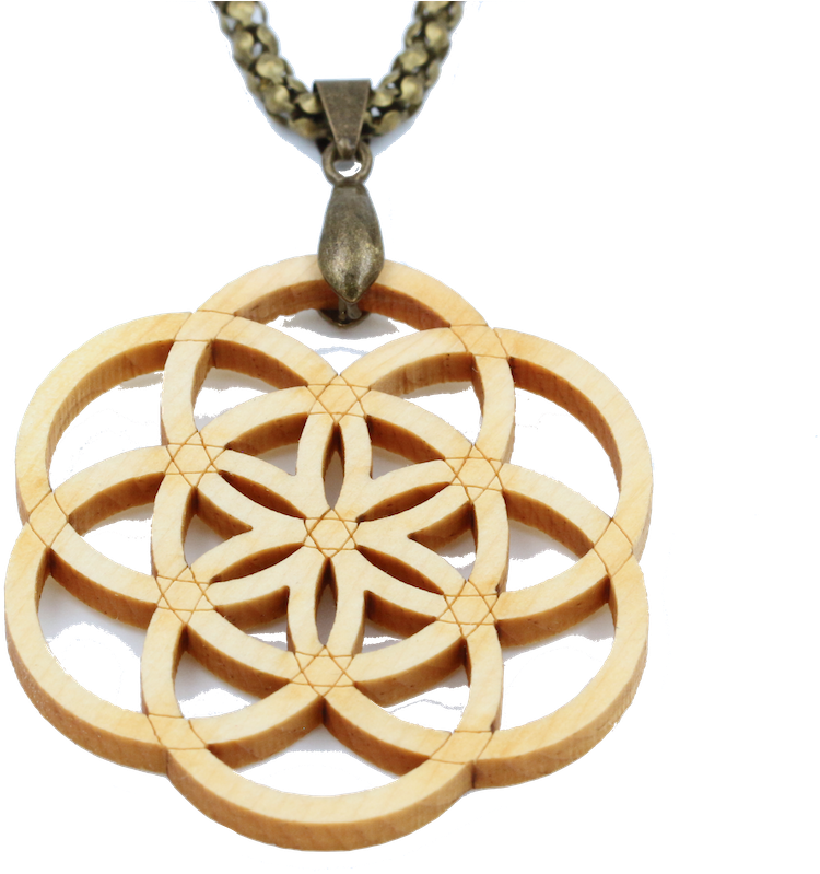 "seed Of Life" Necklace Classic Wood Stone Pine - Seed (1000x1000), Png Download
