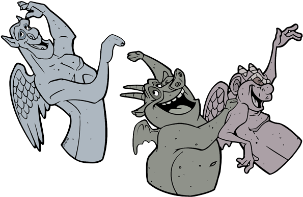 Graphic Black And White Gargoyle Clipart At Getdrawings - Hunchback Of Notre Dame Transparent (601x389), Png Download