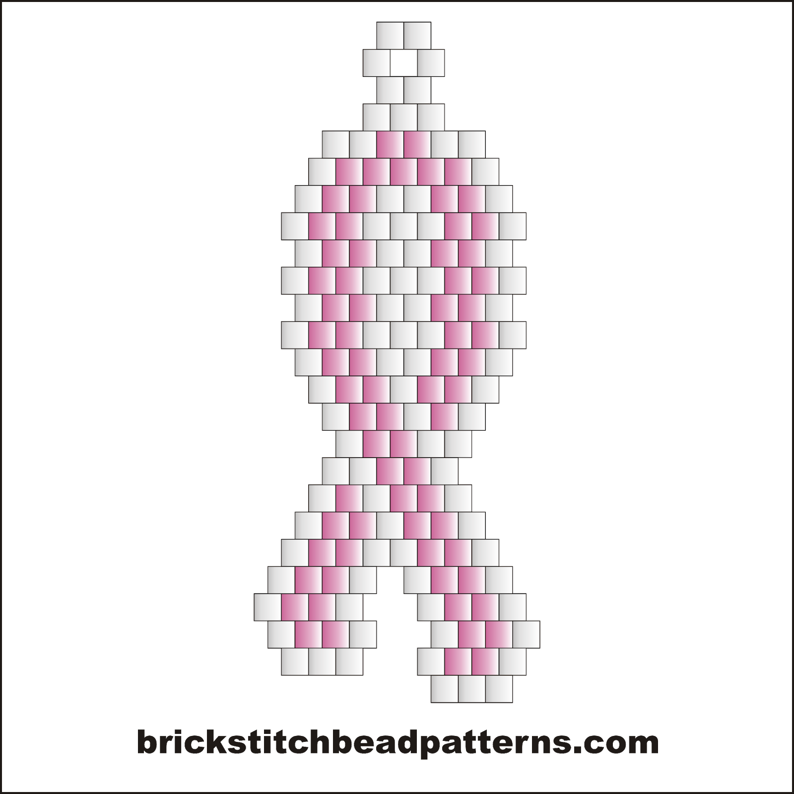 Click For A Larger Image Of The Small Pink Ribbon Brick - Brick Stitch (1600x1600), Png Download