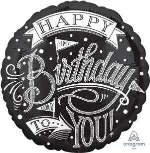 18 - Amscan Birthday Round Plate, Black/white, 7" (300x400), Png Download