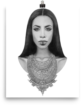 Aaliyah Reimagined Print - Bust (600x600), Png Download