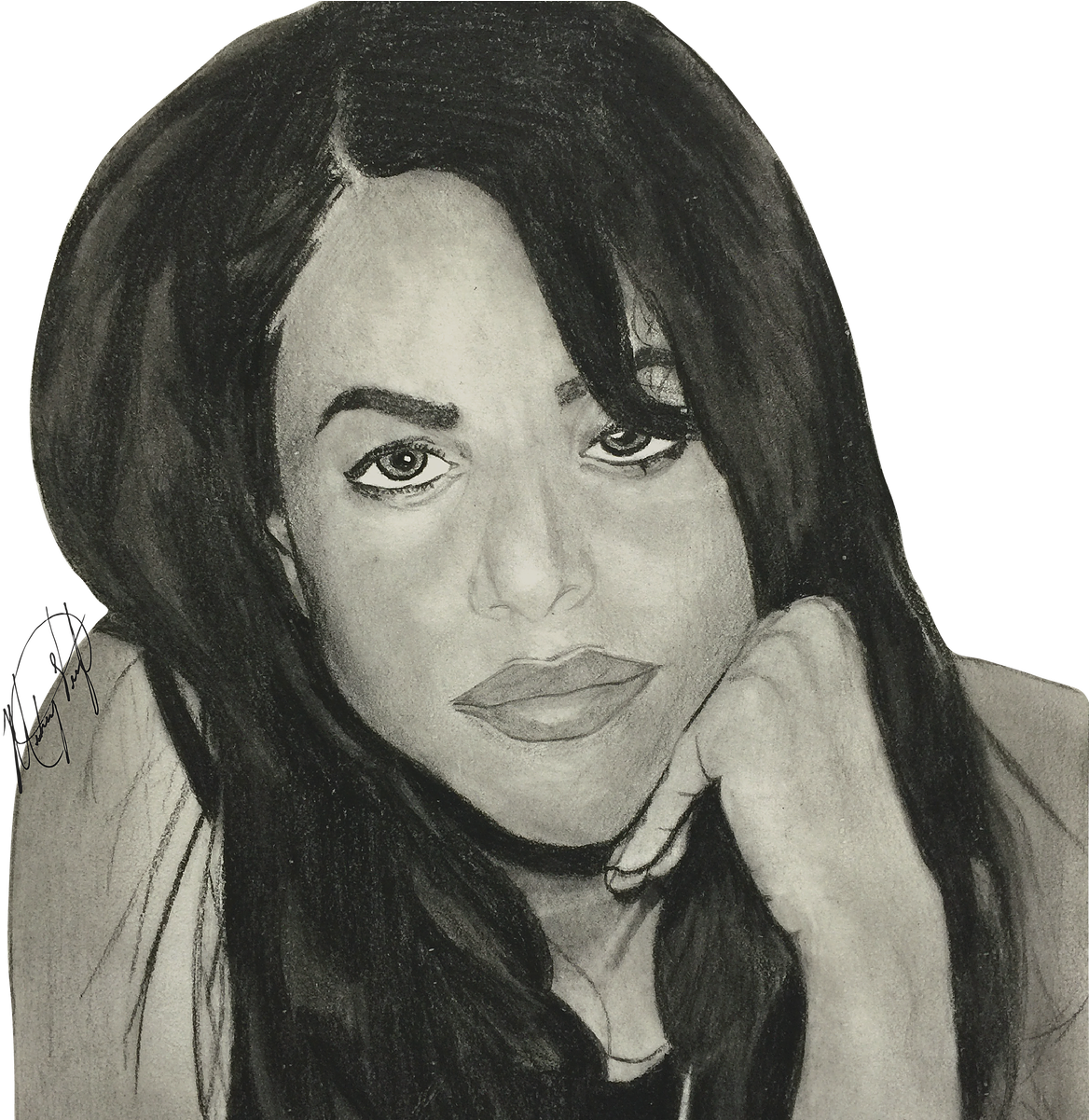 Aaliyah - Sketch (1200x1200), Png Download