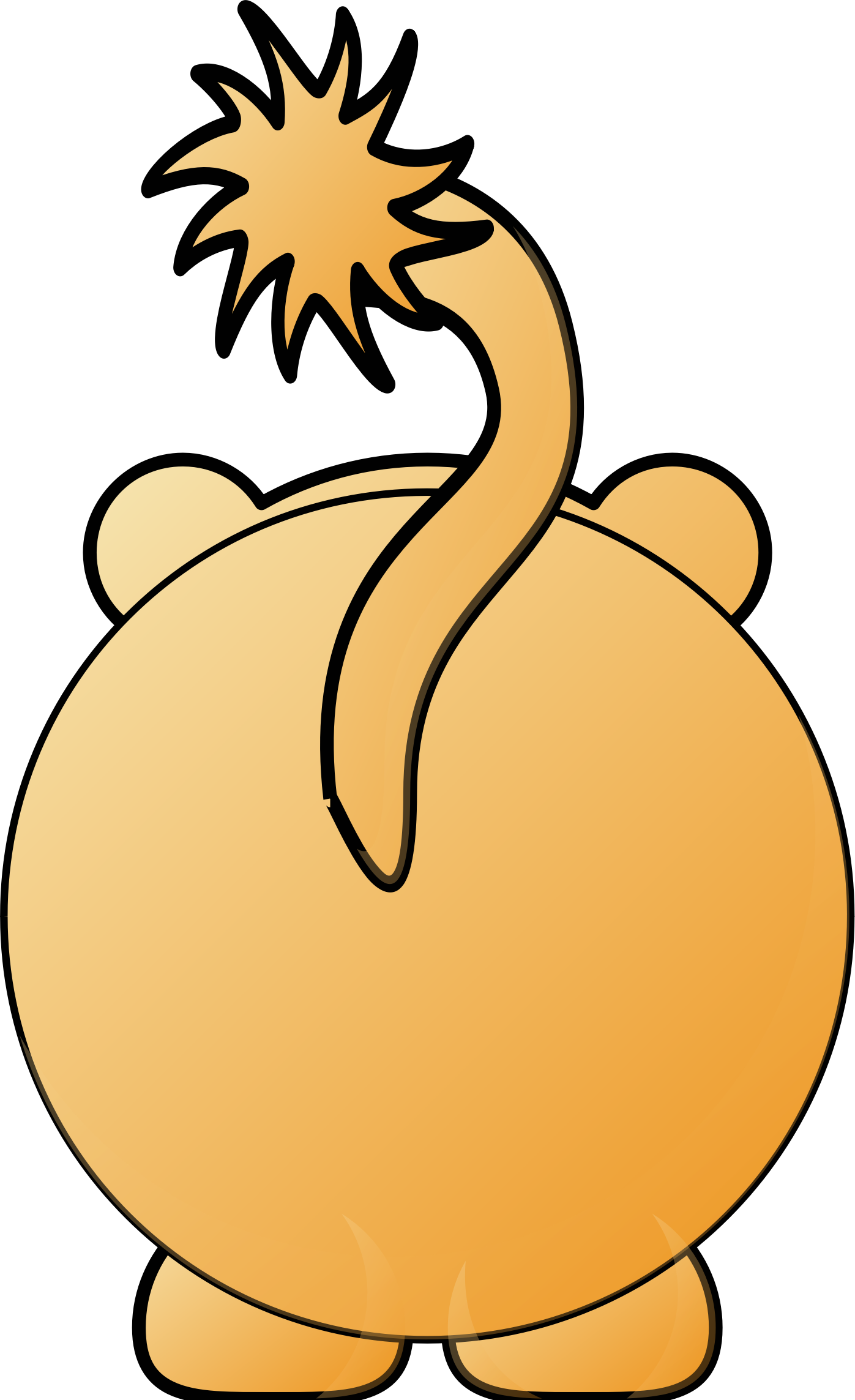 Lion Computer Icons Cheetah Cougar Drawing - Back Of Lion Png Cartoon (458x750), Png Download