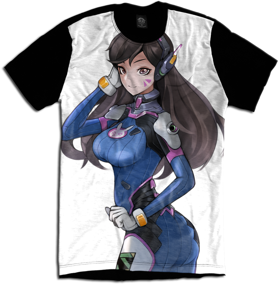Overwatch Dva Jogo Game Geek Camiseta Personalizada - Game Ow Overwatch Hero D.va Cosplay Costume Jumpsuit (1000x1050), Png Download