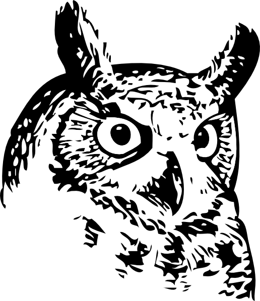 Owl Line Art (516x598), Png Download