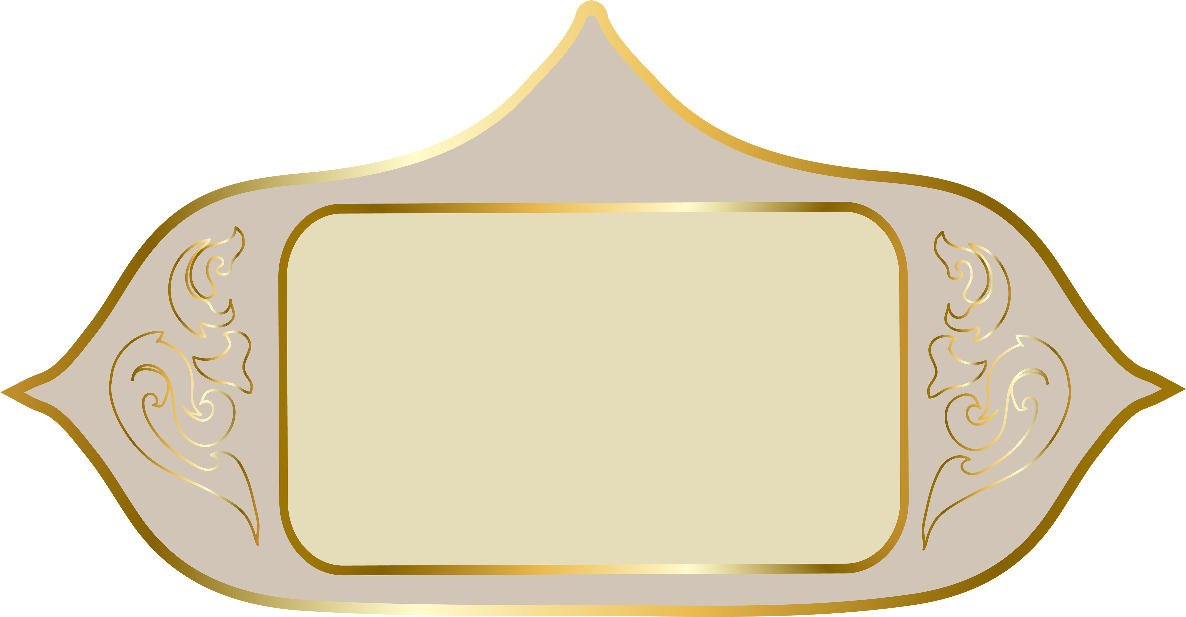 Cream And Gold Luxury Label Template Png Clipart Image - Platter (5000x2602), Png Download