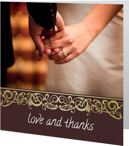 Gold Swirls Thank You Card 140 X 140 Folded 3d - Gioielli Del Barocco | Juwelen Des Barock Cd (500x500), Png Download