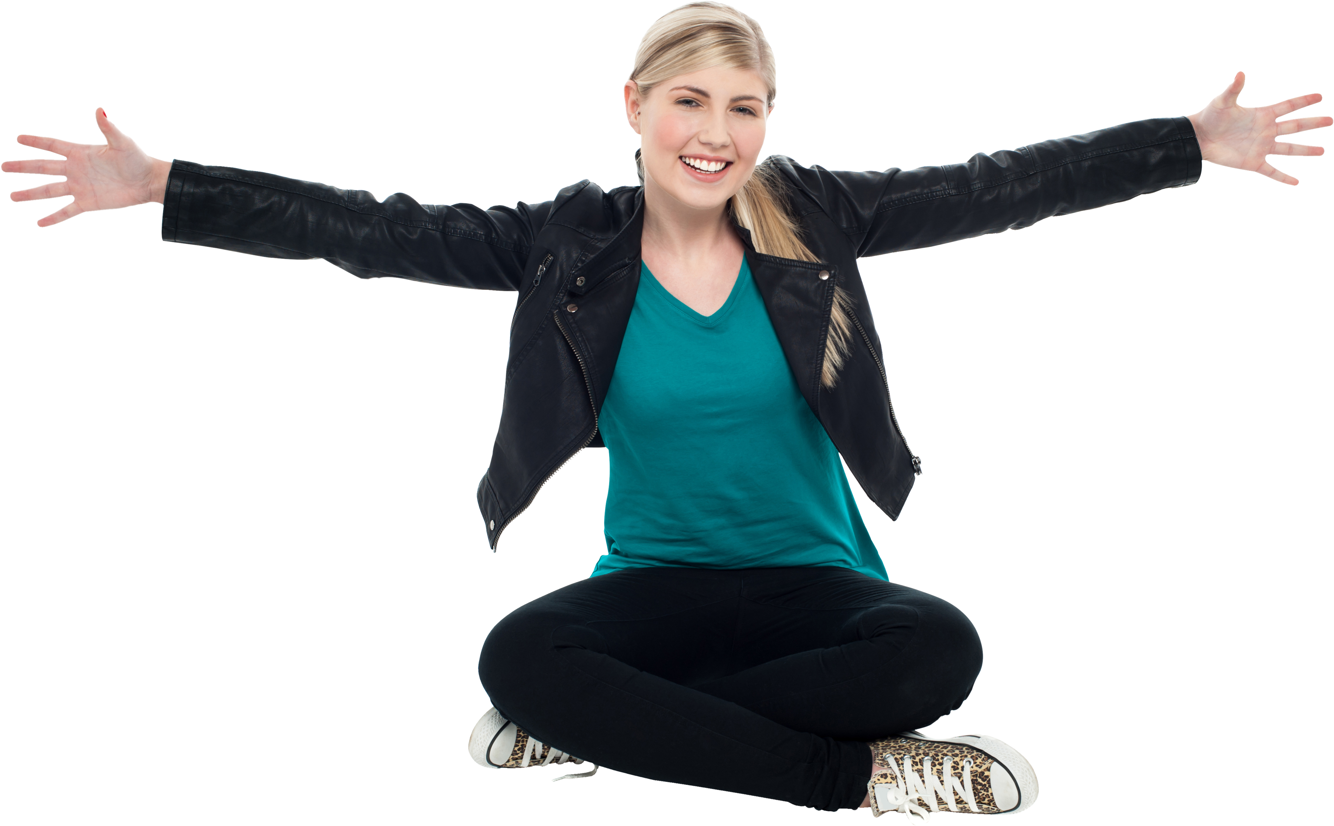 Free Png Women Pointing Both Sides Png Images Transparent - Stock Photography (850x566), Png Download