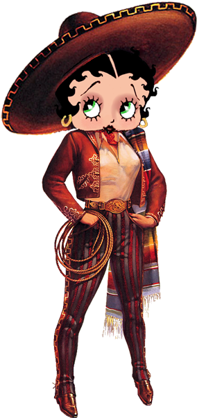 Betty Boop - Mexican Pin Up Girl (304x620), Png Download