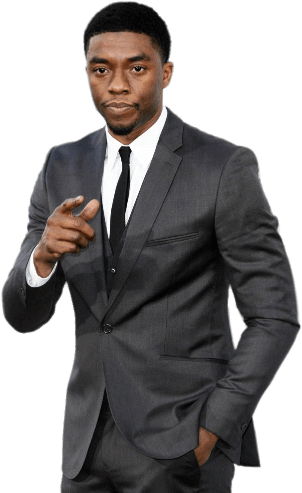 Chadwick Boseman Pointing Sticker - Chadwick Boseman Transparent Background (732x1000), Png Download