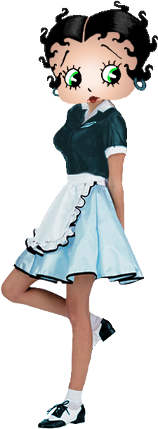 Betty Boop Characters Clip Art Images - Diy 50s Diner Costume (266x620), Png Download