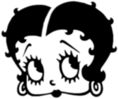 Betty Boop Face - Betty Boop Face Black And White (400x400), Png Download