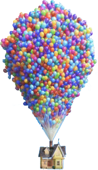 House From Up - Hot Air Balloon (348x606), Png Download