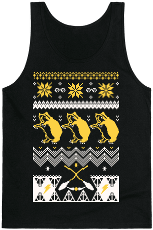 Hogwarts Ugly Christmas Sweater - Hufflepuff Christmas Sweater (484x484), Png Download