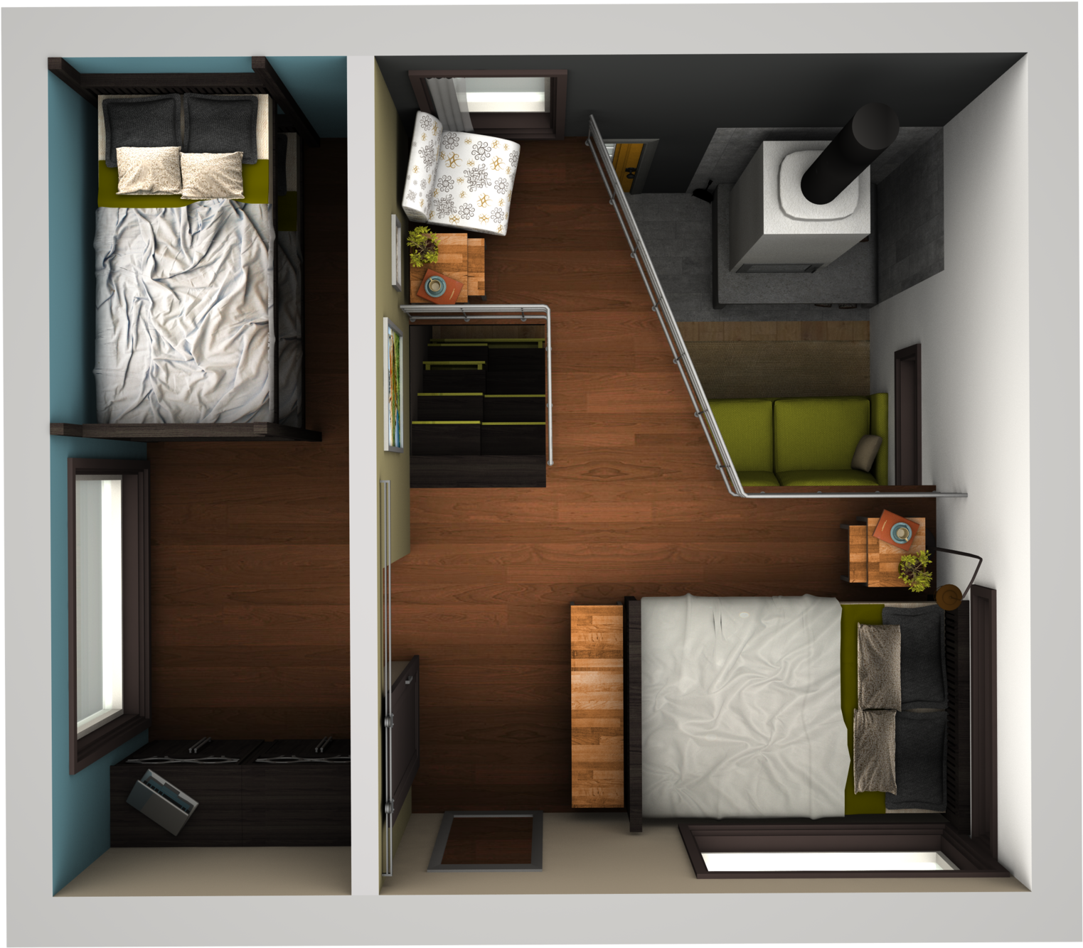 3d Renders Of A Design I Dreamt Up Yesterday The Tiny - Tiny Houses 3d Design (2500x1406), Png Download
