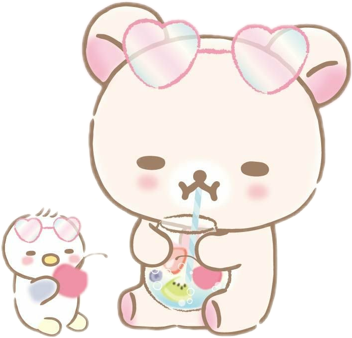 Rilakkuma Korilakkuma Bear Sweet Heart Drink Pink - Rilakkuma (707x679), Png Download