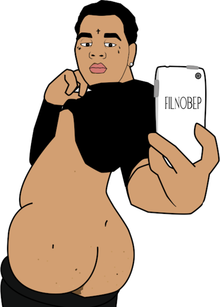 Kevin Gates Booty Selfie Cartoon - Kevin Gates Booty Selfie (431x600), Png Download