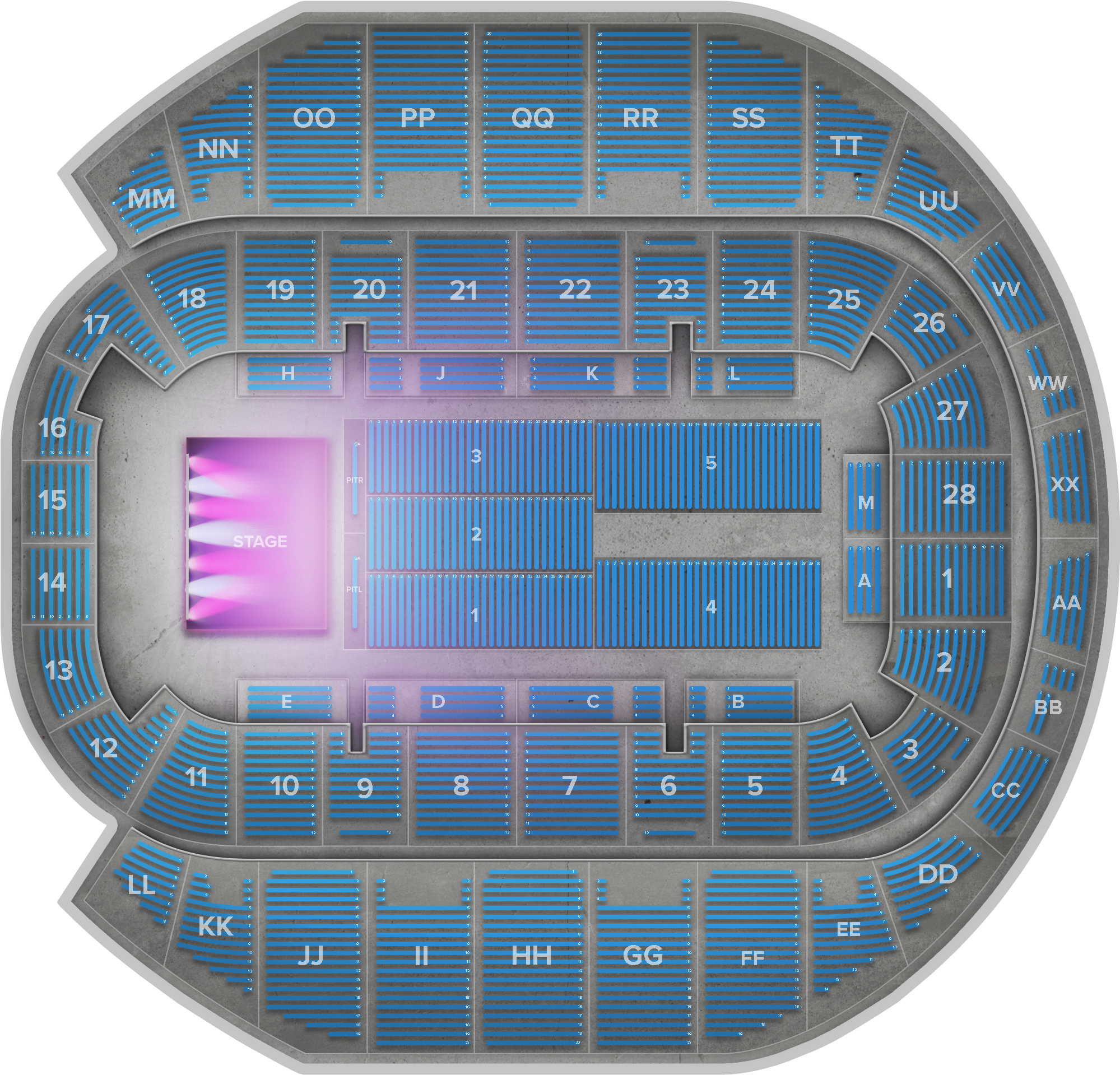 Mississippi Coast Coliseum Section L (2560x1936), Png Download