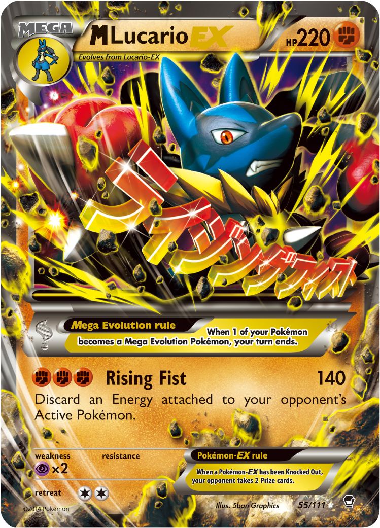 Containing More Than 110 New Cards, Xy Furious Firsts - Mega Lucario Card (815x1110), Png Download