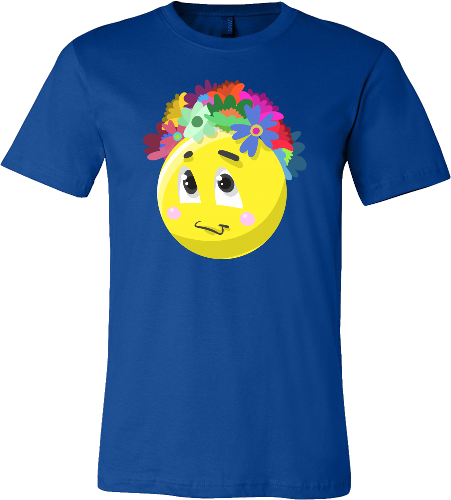 Emoji Flower Cute Face Emojis Flowery Crown T Shirt - Boo Y All Shirt (1000x1000), Png Download