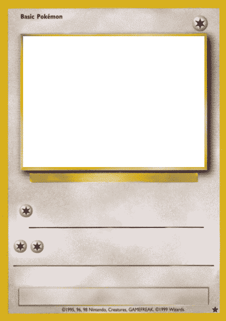 Blank Pokemon Card Template Best Photos Of Pokemon - Old Pokemon Card Template (450x638), Png Download