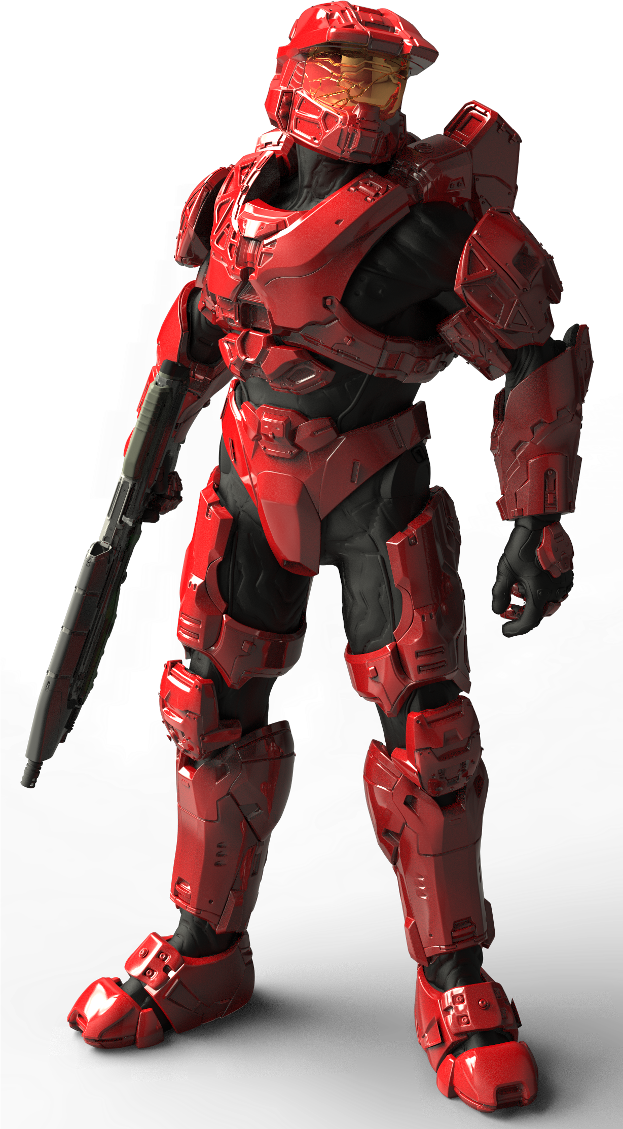 Mark Vi Scarred - Iron Man Master Chief (1228x2304), Png Download