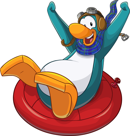 Sled Racer High Score Penguin - Club Penguin Penguin Sledding (457x478), Png Download