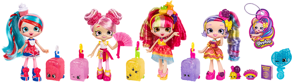 Shopkins Season 8 World Vacation Shoppies Bff Travel - Shopkins Season 8 World Vacation Bff Travel Pack Shoppies (1000x345), Png Download