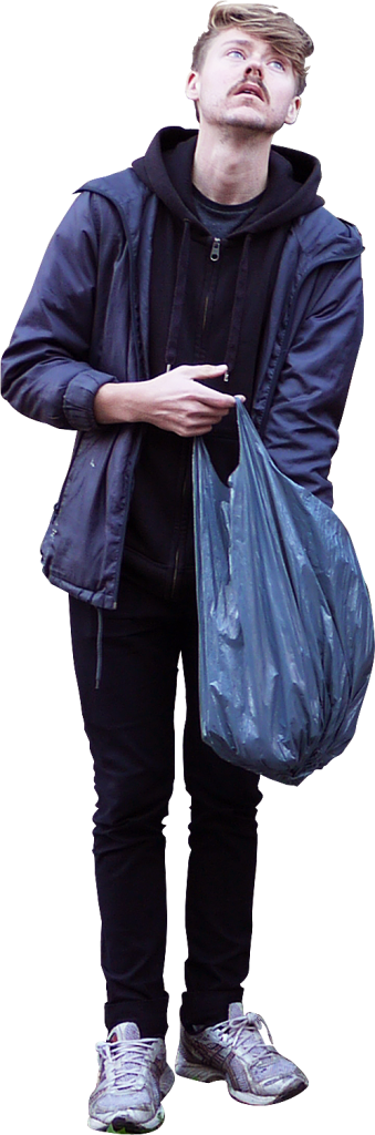 E And The Royal Danish Playhouse, København - Person With Bag Png (339x1024), Png Download