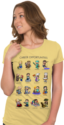 Career Opportunities Tee - Minecraft Career Opportunities Men Yellow T-shirt (xxl) (748x421), Png Download